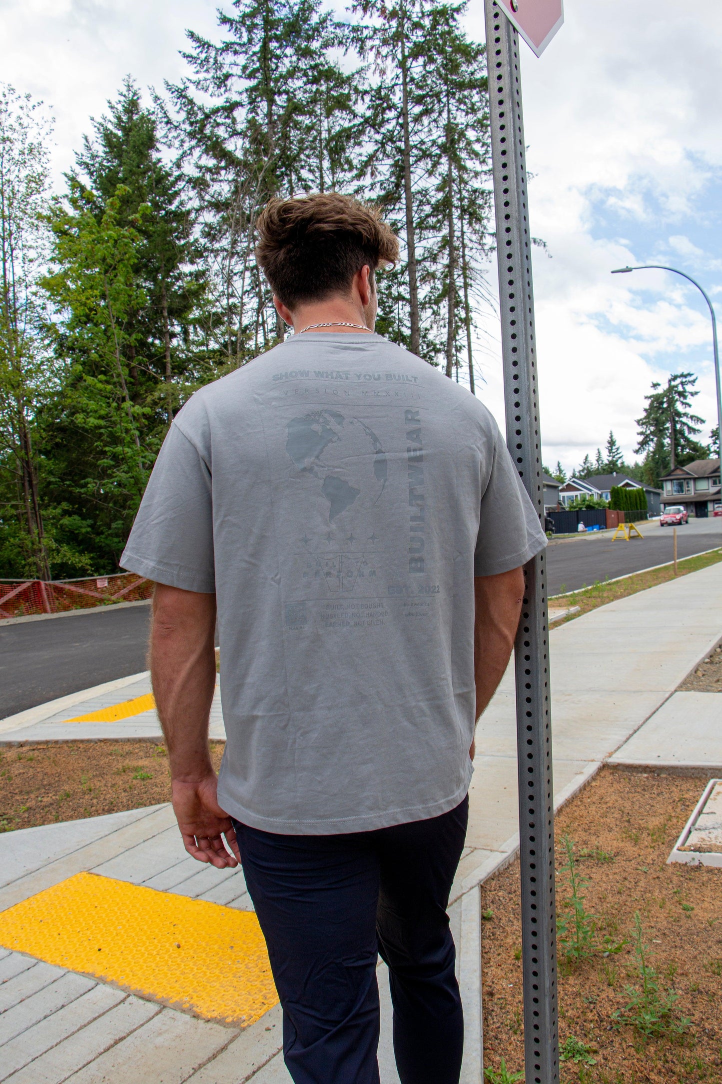 Oversized Graphic T-shirt Blue Steel - builtwear
