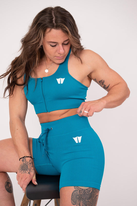 Strengthen Ribbed Shorts 5" Teal - builtwear
