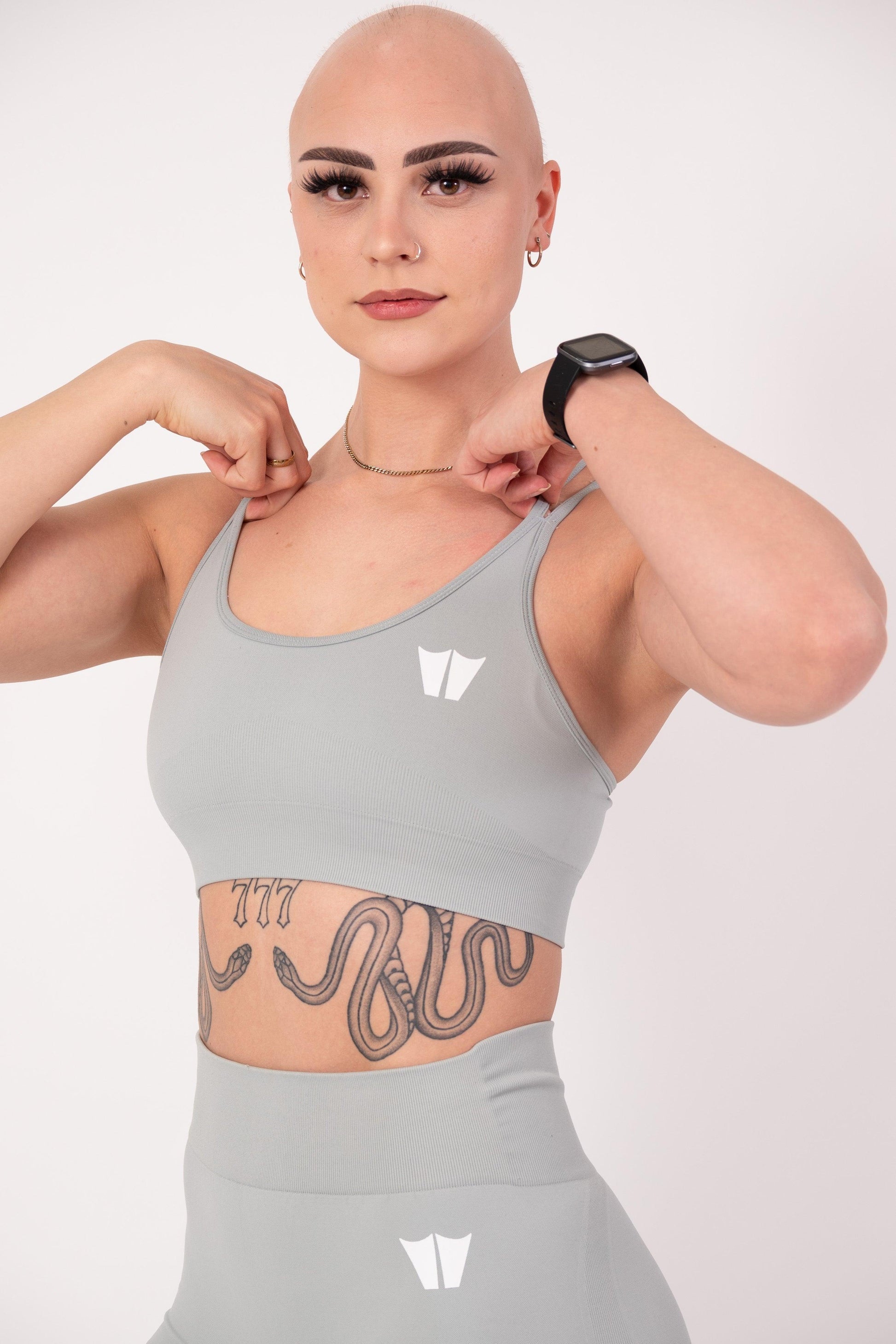 Strengthen Seamless Sports Bra Silver - builtwear