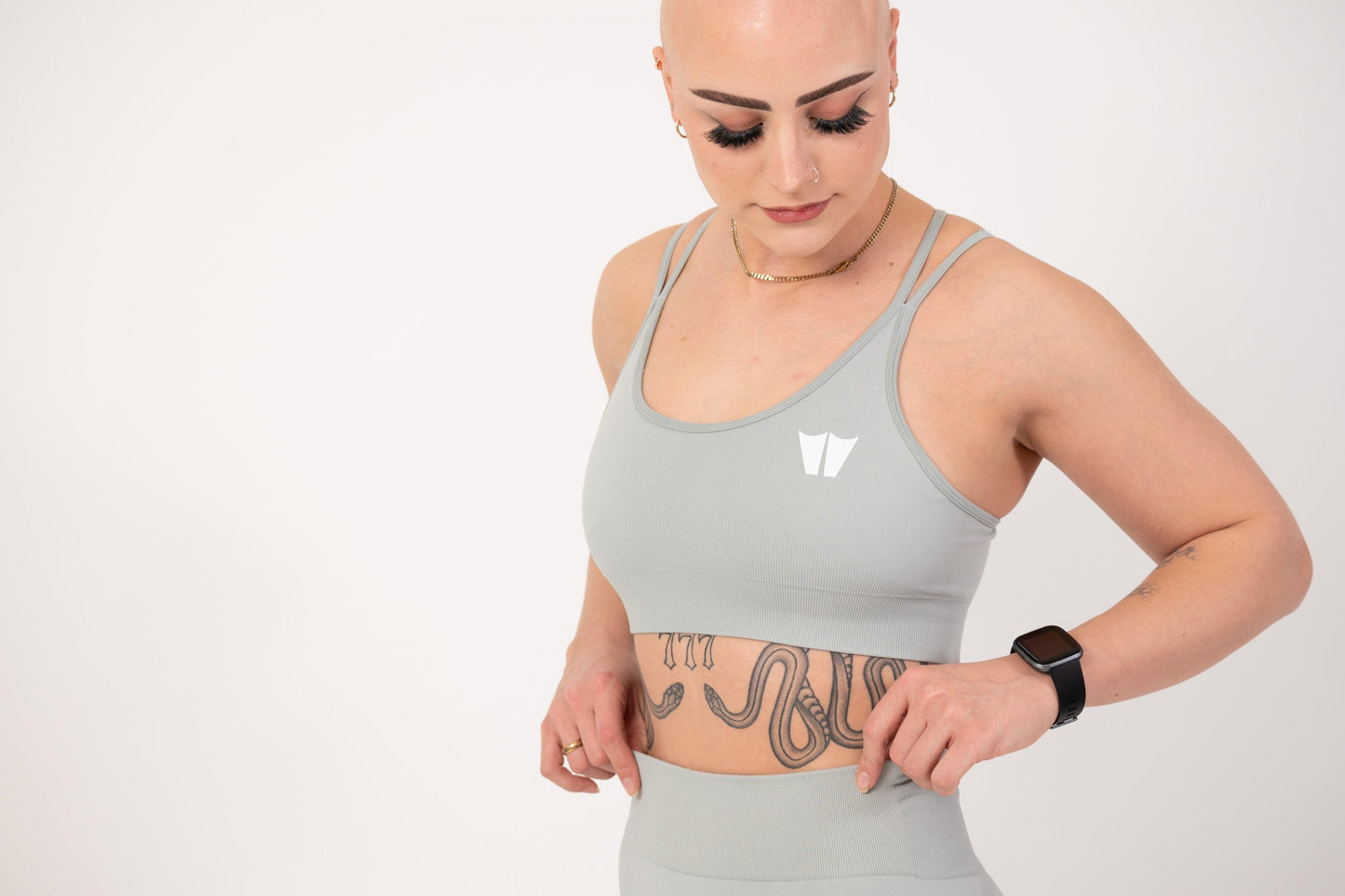 Strengthen Seamless Sports Bra Silver - builtwear