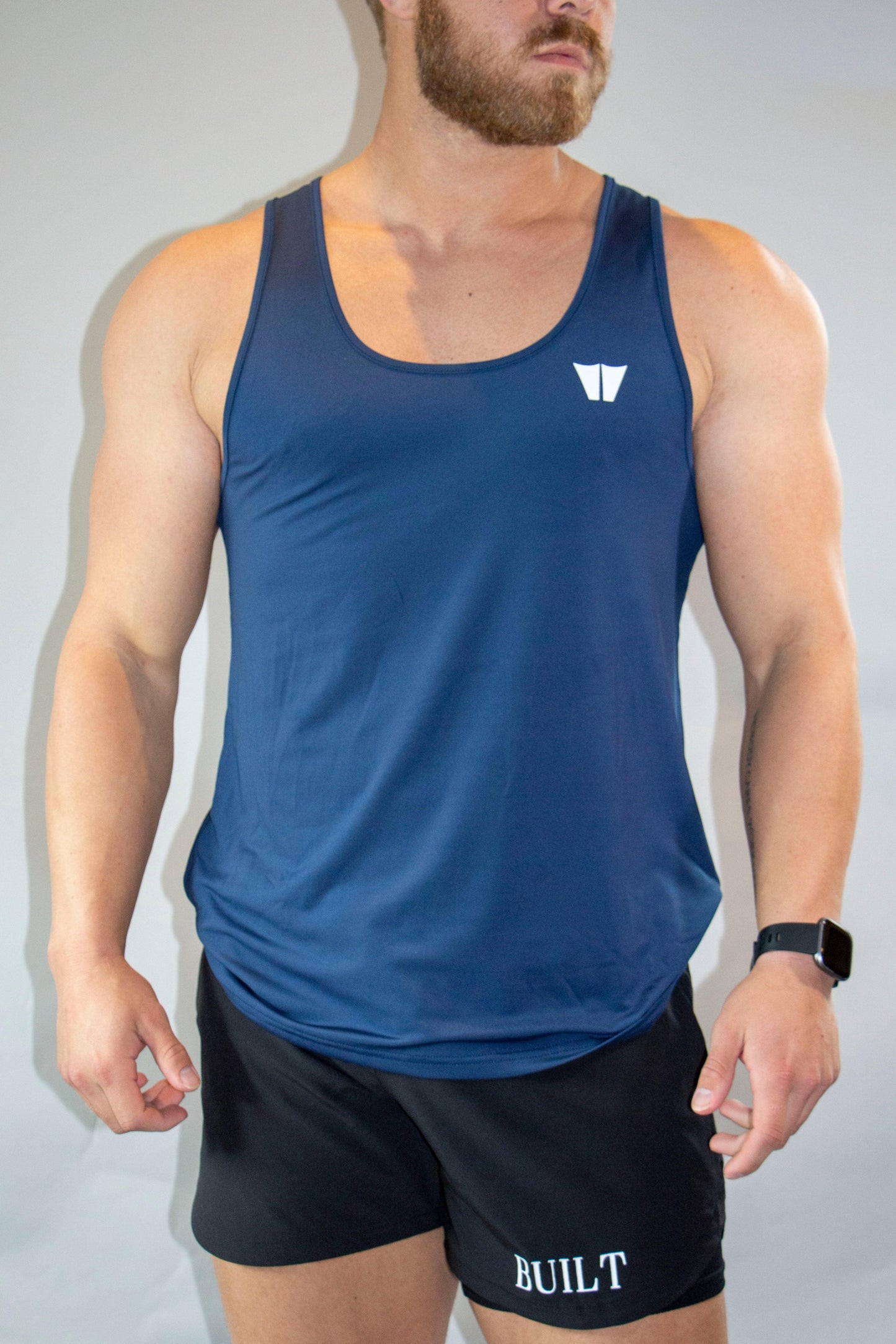 Built Fitted Tank Top Navy Blue - builtwear