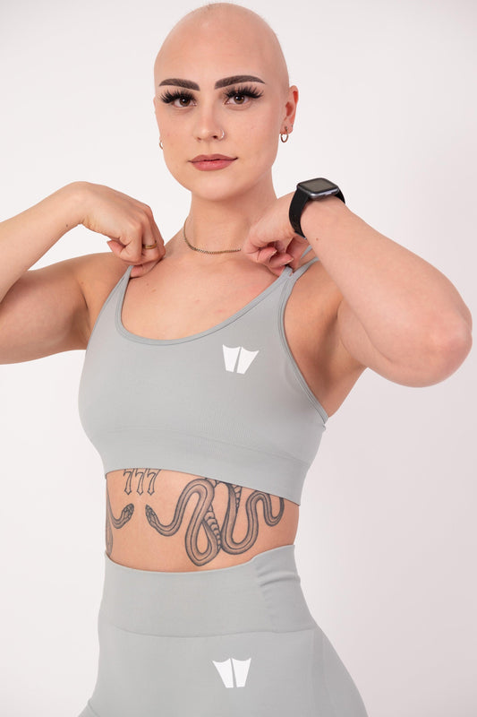 Strengthen Seamless Sports Bra Silver - builtwear