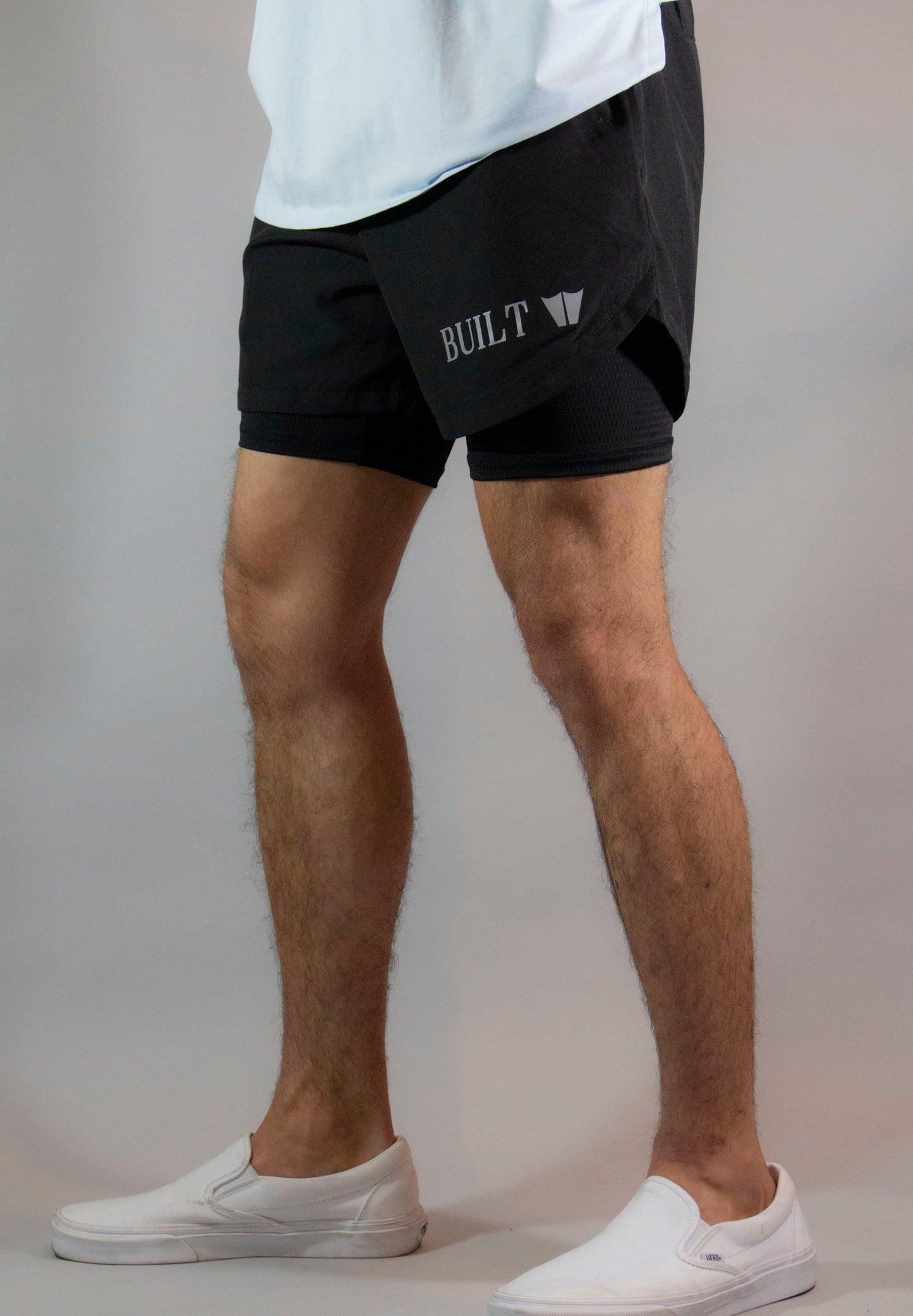 Two in one Athletic Shorts 5" Black - builtwear